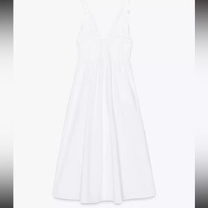 Zara White Shoulder Tie  Dress